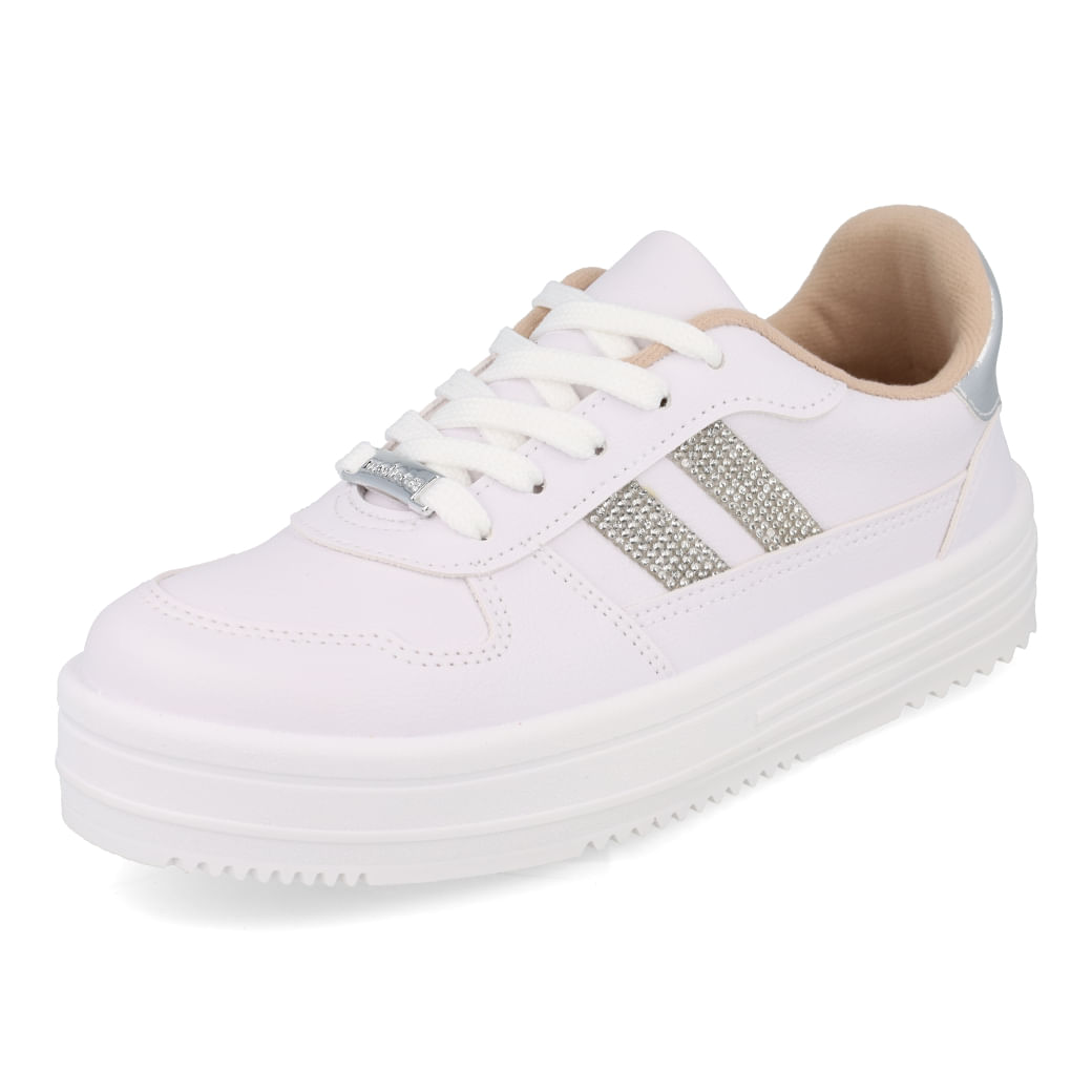 Moleca Tenis Casual 5782-315-28560-17159 Branco-Prata Sint_8__30